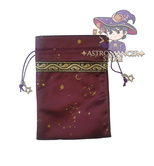 Bolsa Contenedora Para Tarot Diseño Luna estrellas y constelaciones