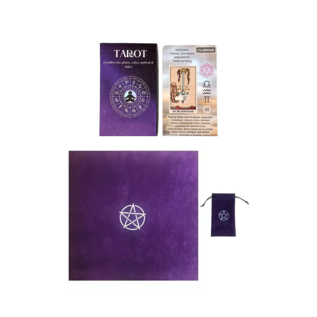Tarot Español Significados + Bolsa Funda Con Mantel