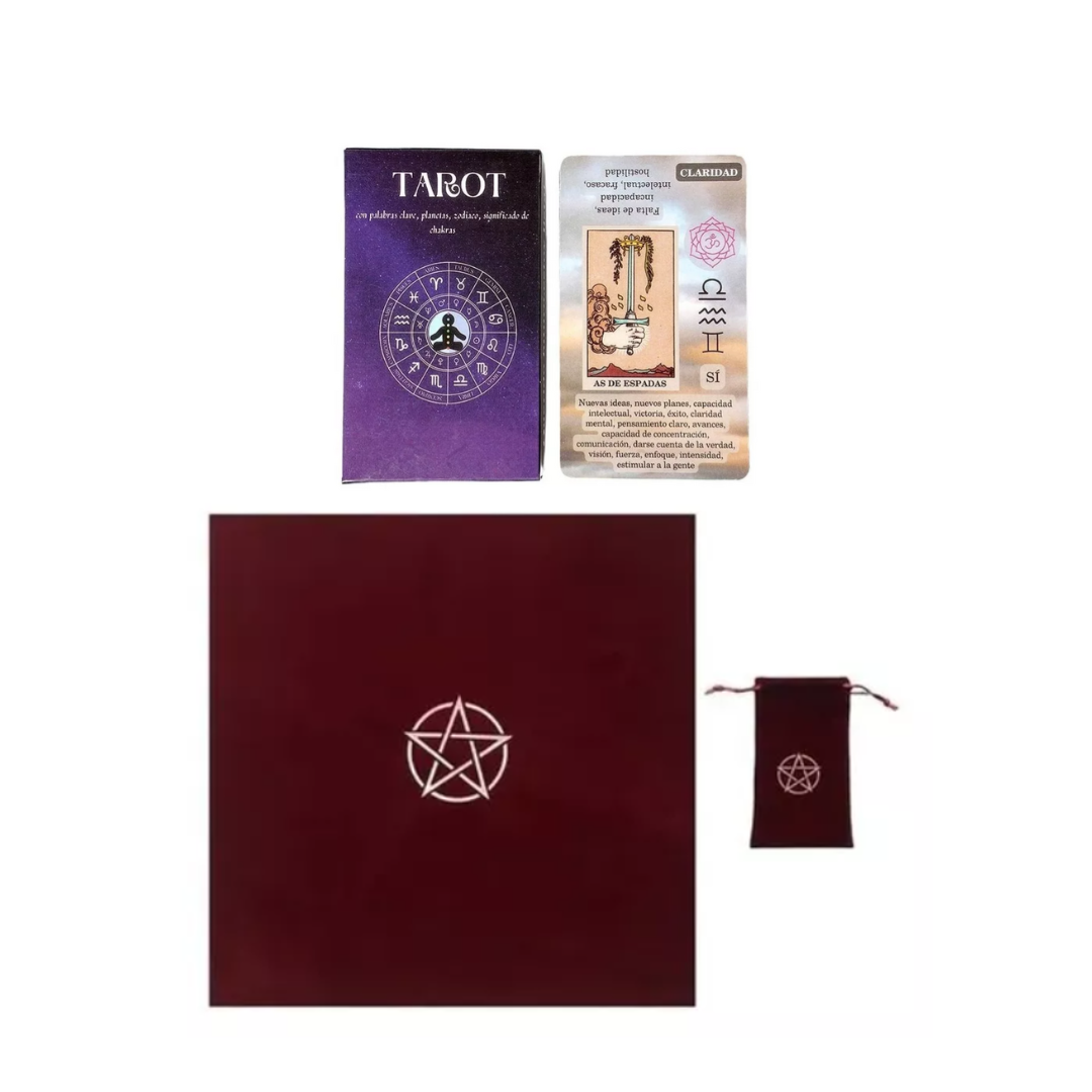 Tarot Español Significados + Bolsa Funda Con Mantel