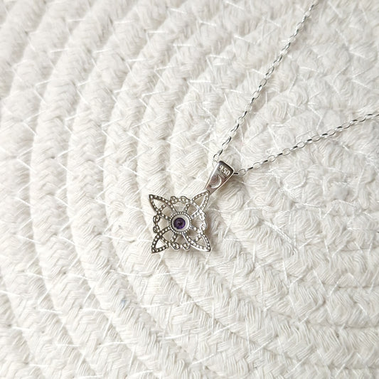 Nudo de Bruja Plata 950 con Circón Morado