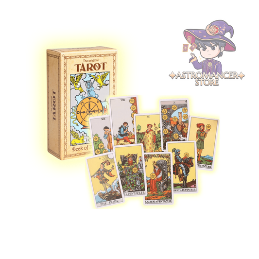 Pack Tarot Rider Waite + Mantel y Bolsa  Moradas + Dados Astrológicos