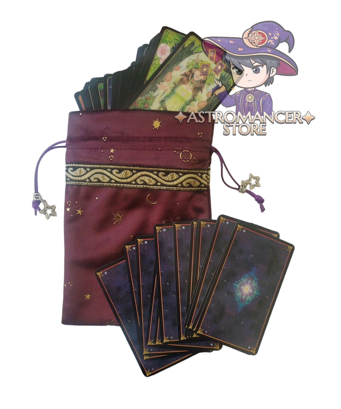Tarot Rider Waite + Bolsa Funda de Luna y Estrellas