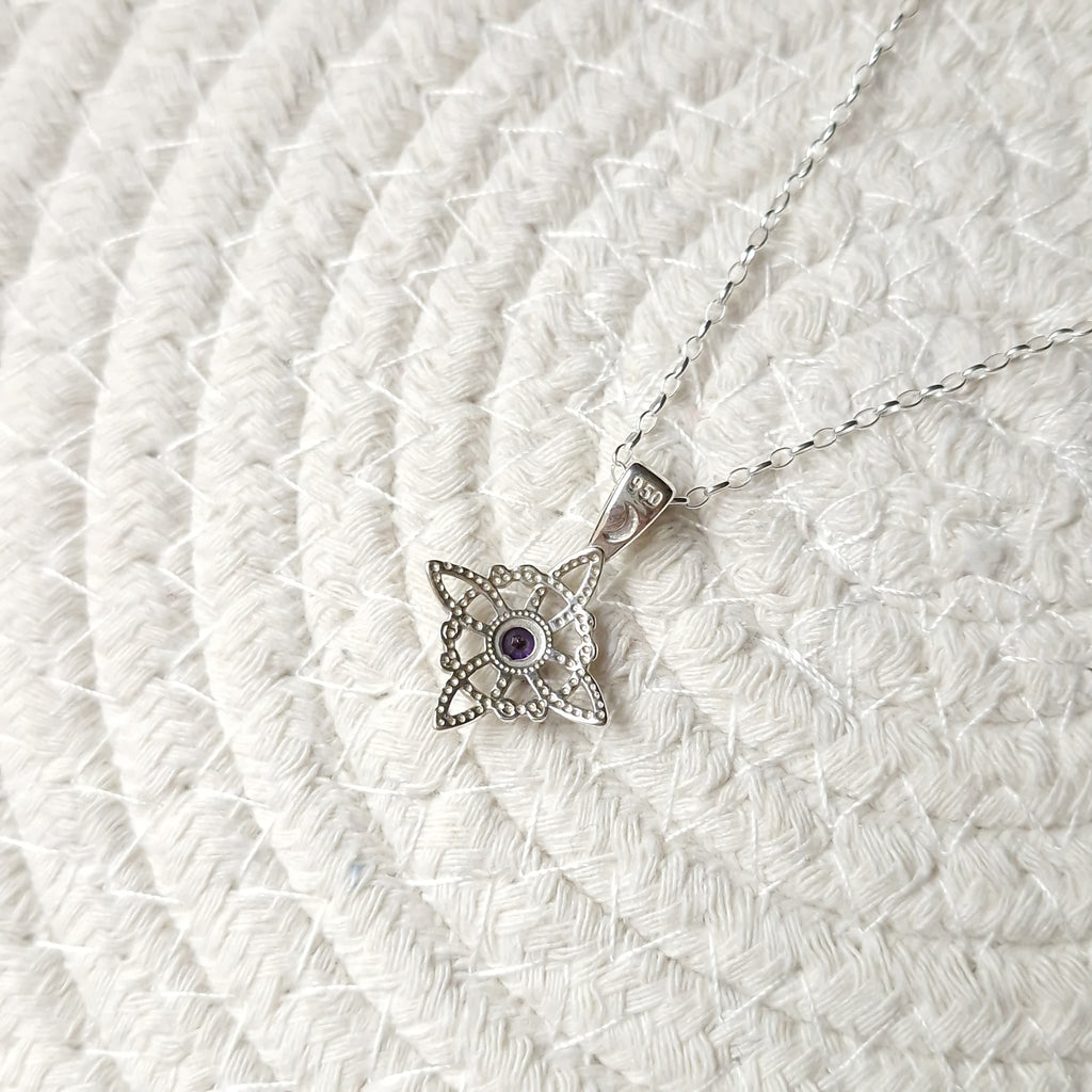 Nudo de Bruja Plata 950 con Circón Morado Astromancer Store_tienda_de_tarot