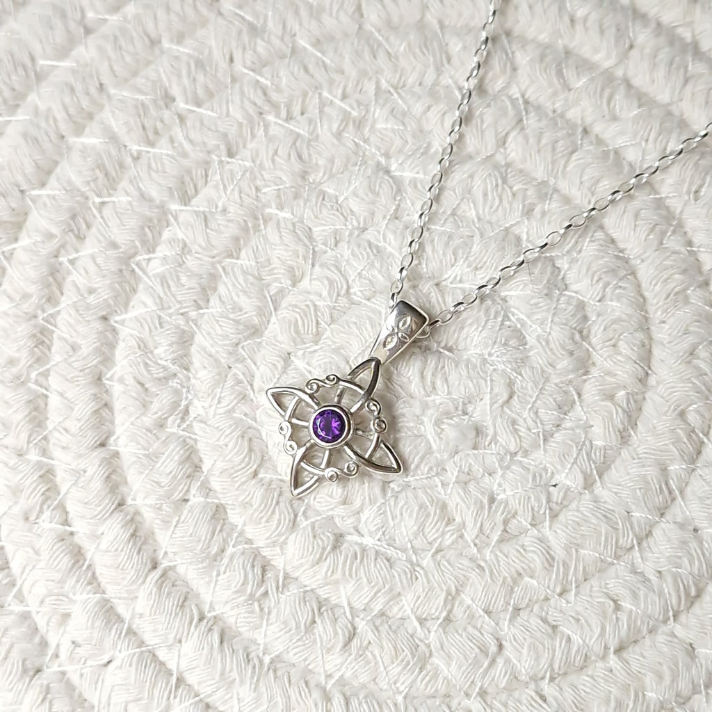 Nudo de Bruja Plata 950 con Circón Morado Astromancer Store_tienda_de_tarot