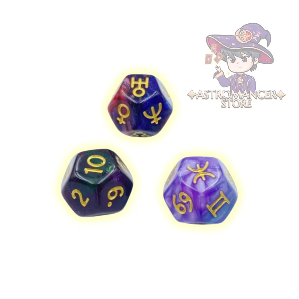 Pack esotérico 2 Tarot con significados español, dados astrológicos, bolsa y mantel negro Astromancer Store_tienda_de_tarot