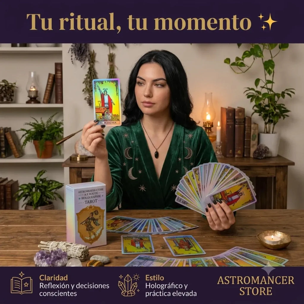 Tarot Rider Waite Holografico Premium 78 Cartas
