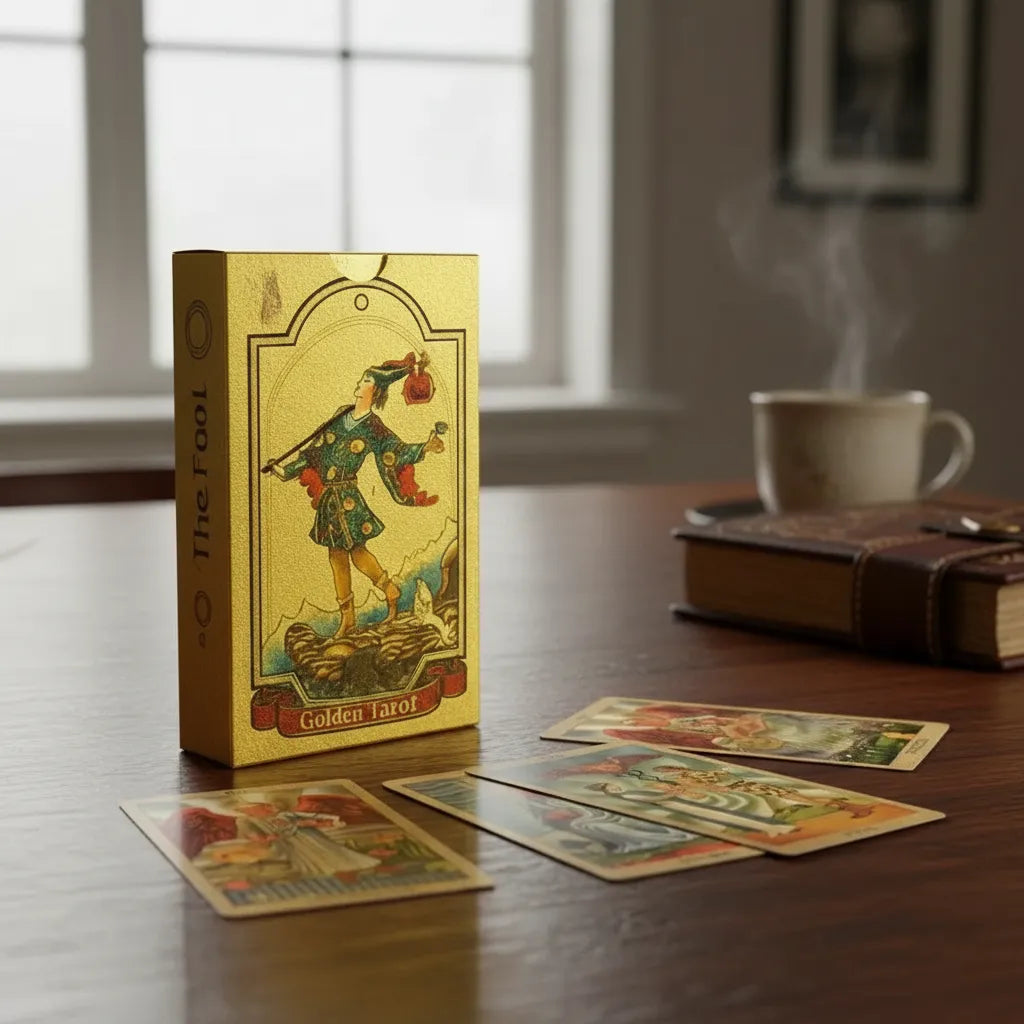 Mazo Tarot Rider Waite Dorado Premium De Lujo Con 78 Cartas
